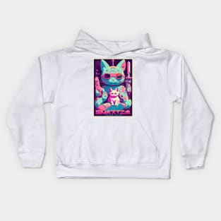 Vintage Anime Space Cat | Quality Retro Anime Origin Design | Chibi Kawaii Manga Art Kids Hoodie